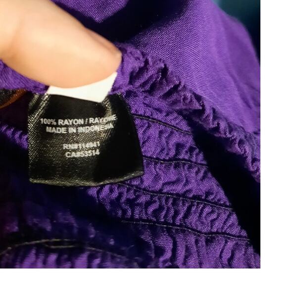 Tiki Palm Purple Metallic Butterfly Tube Dress Med Indie Y2K Beachy Boho Vacay - Picture 10 of 11